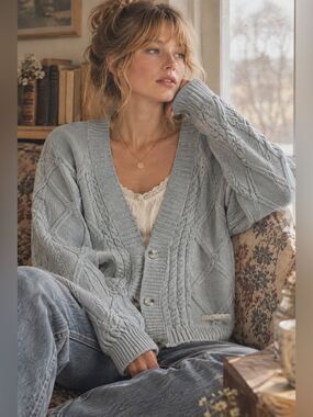 Taylor Swift Sweaters Taylor Swift Tortured Poets Department Cardigan in Grey M/